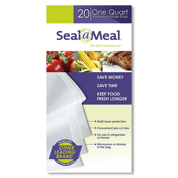 SealaMeal 1Quart Vacuum Seal Bags for SealaMeal and FoodSaver