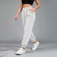 thumbnail image 4 of XuJwPNcy Women Jogger Pants Lightweight Drawstring High Waist Cinch Bottoms Trousers Workout Running Pants with Pockets(White,X-Large), 4 of 7