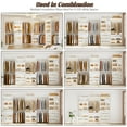 thumbnail image 4 of Aheaplus 3-Piece Closet Storage System,2 Adjustable Wooden Closet Units (8 Drawers & 8 Hanging Rods) + Freestanding Tower (4 Cubbies) , Heavy-Duty Walk-In Closet Organizer,White, 4 of 5