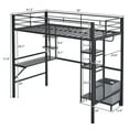 Zimtown Twin Loft Bed with Desk, Metal Bunk Bed, Stairs, 4 Storage ...