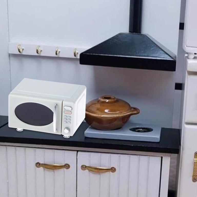 Miniature Microwave Oven Dollhouse Kitchen, Miniatures, 1:12 Scale,  Dollhouse Furniture, Wooden Decorations 