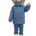 thumbnail image 4 of ZACPNCV Toddler Boys Girls Snowsuit Bib Snow Pants Winter Outfit Coat Sets Beige, 4 of 8