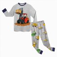 thumbnail image 5 of NOLDARES Kids Pajamas Sets Boys Girls 2-Piece Sleepwear Set Cotton Long Sleeve Casual Kids Clothes,Grey,4-5 Y, 5 of 5