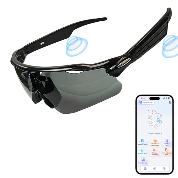 Osawalla Smart Cycling Glasses with Bluetooth Audio, 5-6H Playtime, Magnetic Charging | Choose Lens (Gray/Night Vision/Coated) for Riding, Skiing, Running | TR90 Frame, IPX5 Sweatproof