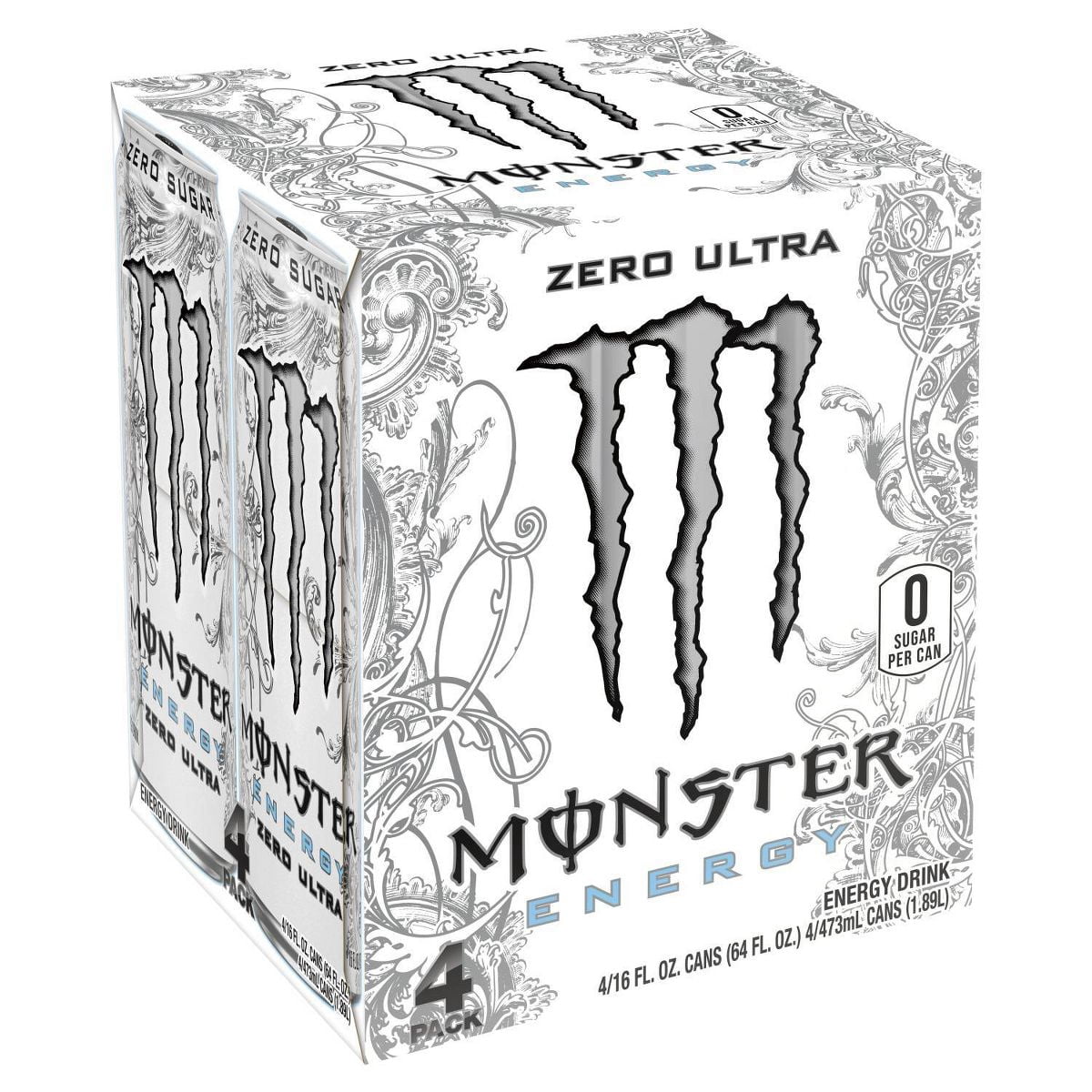 2X - Monster Zero Ultra Energy Drink - 4pk/16 fl oz Cans