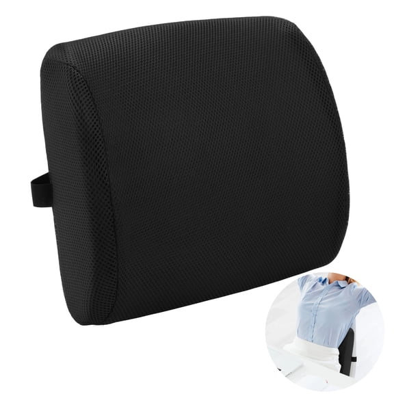 Memory Foam Lumbar Support Cushion, Back Cushion with Breathable Mesh Cover, Ergonomic Back Support Pillow for Office Chair, Car Seat, 13.4 x 12.6 x 4.7 in
