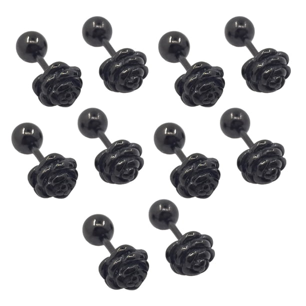 Pendientes de 5 piezas, aretes redondos, regalos geométricos, accesorios de joyería, cartílago, abalorio de boda a la moda para mujeres y Ropa, zapatos y accesorios Miscelánea bola negra Minnieouse AP009678-08B