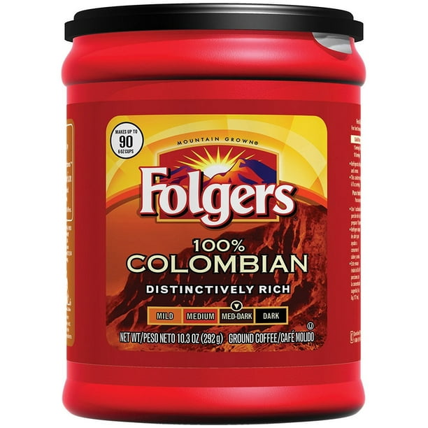 Folgers 100% Colombian Coffee, Medium Dark 10.3 oz ...