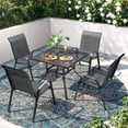 thumbnail image 3 of UDPATIO Patio Chairs Set of 4, Outdoor Dining Chairs High Back with All Weather Breathable Textilene, Metal Frame for Lawn Garden Backyard Deck, Dark Grey, 3 of 10