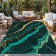 thumbnail image 3 of Outdoor Rug 4x6 ft Green Abstract Marble Texture Waterproof Outdoor Patio Rug Mat Non Slip Outside Area Rugs Carpet for RV,Camping,Porch,Deck,Pool,Balconybackyard,Gold Lines Cracks, 3 of 9