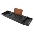thumbnail image 3 of Bandeja para bañera, bandeja organizadora ajustable de bambú para , para libros, vino, aperitivos, teléfono, estante para bañera para Bandeja Doble Spa perfecl Bandeja para carrito de bañera, 3 of 8