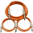 thumbnail image 1 of Seismic Audio  3 Pk of Orange 1/4" TRS Patch Cables  One 6 ft One 3 Ft, One 2 ft - SATRX-3C-Orange, 1 of 2