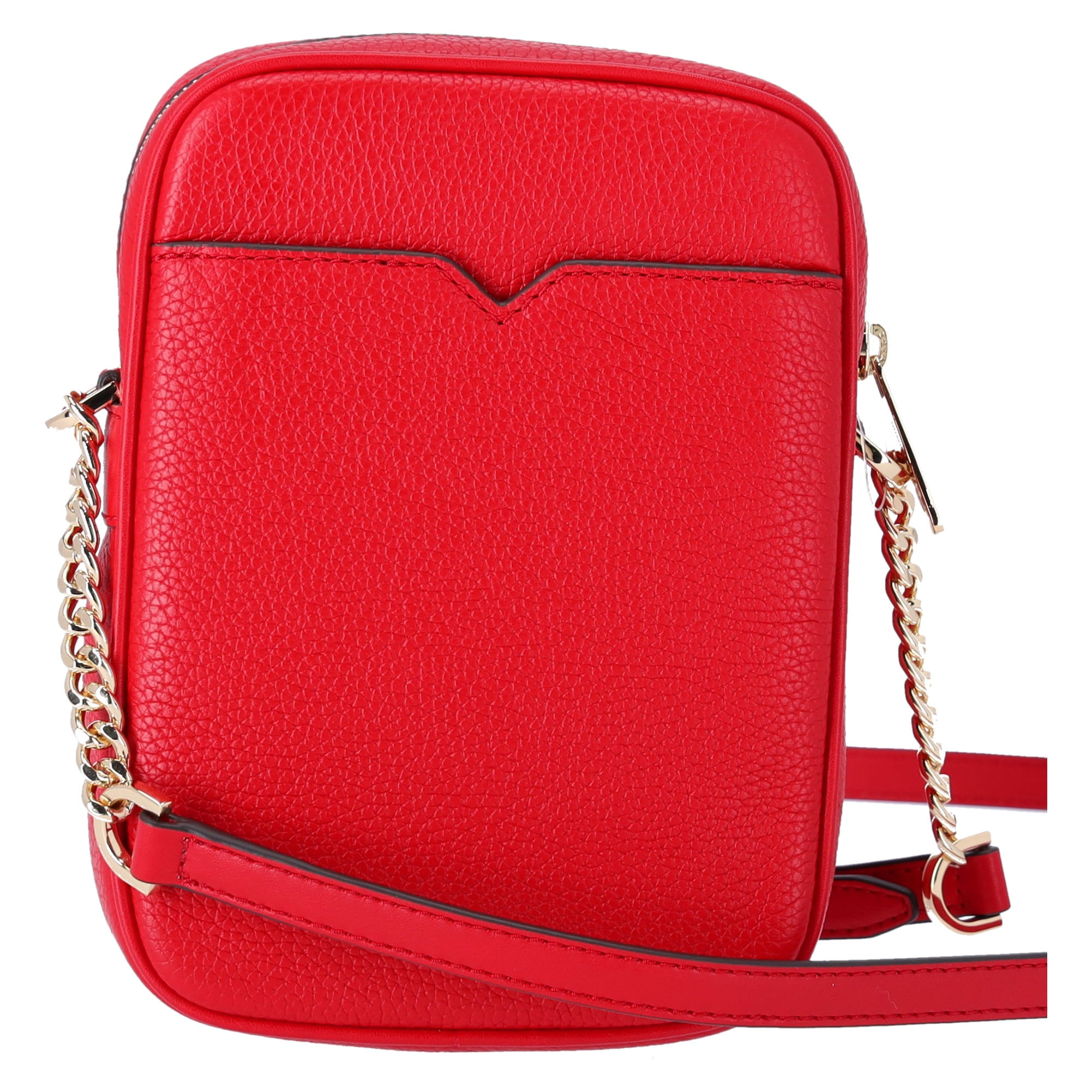 Michael Kors Womens Jet Set Travel Medium Leather Crossbody Bag Bright Red 35H3GTVC2L red