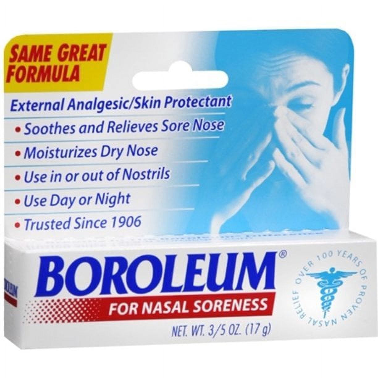 Boroleum Analgesic Ointment, Soothes & Relieves Sore Nose, 0.60 oz, 2-Pack