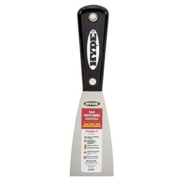 HYDE 02250 Putty Knife,Flexible,2",Carbon Steel