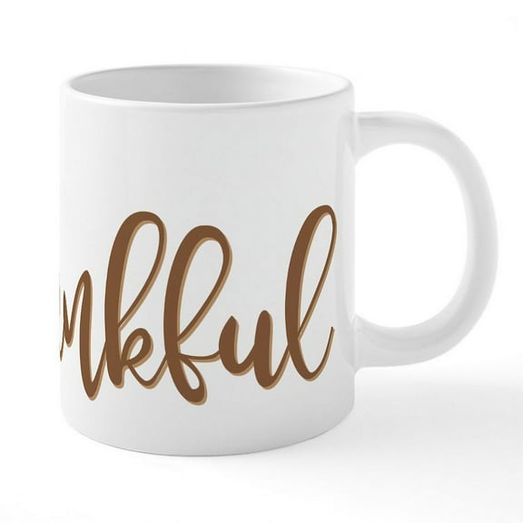 CafePress - Thankful - 20 Oz White Ceramic Mega Mug