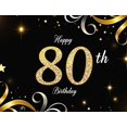 thumbnail image 4 of Golden Sparkling Happy 80th Birthday Banner Party Supplies Background Decorations Celebration Photography Props Backdrop Birthday Party, 4 of 7