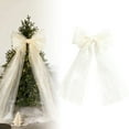thumbnail image 2 of Extra Large 78x19 Inch Christmas Tree Topper Bow – Giant Satin Bow with Long Streamers for Holiday Decor, Xmas Tree, Wall, Porch, & Party, White, Bow, 2 of 4