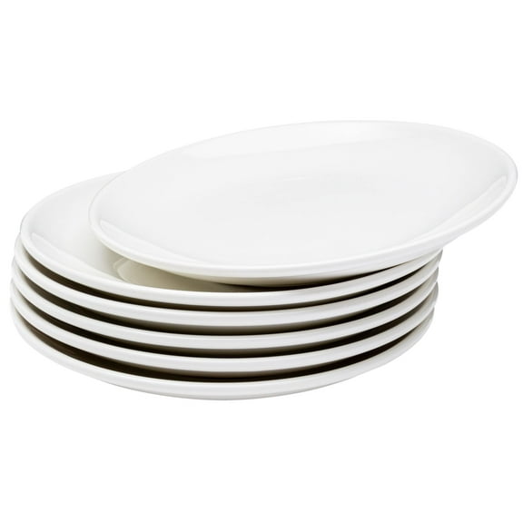 Vikko Dessert Plate, Set of 6 White Plates, Fine Porcelain, Stackable 7 Inch Dessert Plates, Dishwasher Safe