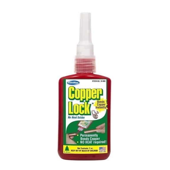 ComStar Copper Lock, 2 oz, Liquid Solder for Copper & Brass Pipes - Permanent Pinhole Leak Fix & Pipe Repair - No Heat, No Torch Plumbing Adhesive - High Pressure HVAC Sealant Up to 500 PSI (10-800)
