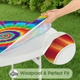 thumbnail image 5 of Colorful Tie Dye Star Mandala Pattern Round Fitted Tablecloth with Elastic Edge,Dining Table Cover Waterproof,Outdoor Round Tablecloth for Camping,Dining,Indoor and Outdoor, 5 of 7
