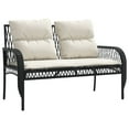 thumbnail image 2 of vidaXL 4 Piece Garden Sofa Set with Cushions Black Poly Rattan, 2 of 5