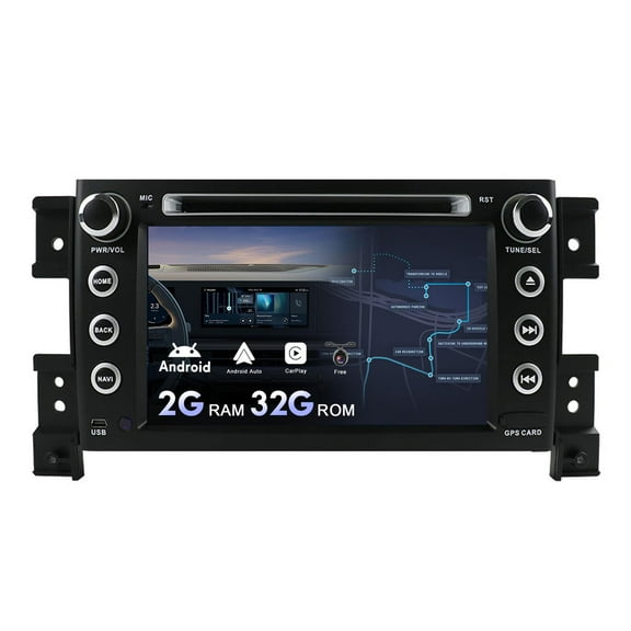 Sehmtoo Android Double Din Car Stereo DVD for Suzuki Grand Vitara 2005-2018 Head Unit | 7" IPS 2G 32G | Free Camera Mic | Support Carplay Bluetooth GPS Sat Nav Mirror Link DAB RDS WIFI SWC