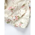 thumbnail image 5 of Mevireiy Baby Girls Smocked Romper Dress Vintage Floral Print Halter Strap Frill Playsuit, 5 of 7