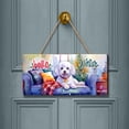 thumbnail image 2 of Watercolor Hello Winter Bichon Frise Chill Christmas Welcome Landscape Wood Sign Bichons Dog Lovers Gifts Idea Hanging Wall Home Decor - 00016, 2 of 5