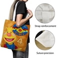thumbnail image 3 of Tobee Cartoon Bolso de tela con estampado de lienzo para mujer, bolsa de compras reutilizable y estética, con cremallera interior, regalo para mujer, 35 × 40 cm., 3 of 6