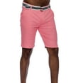 thumbnail image 1 of 9 Crowns Men's Flat Front Slim Fit Stretch Belted 10" Shorts (Dusty Rose, 38), 1 of 4