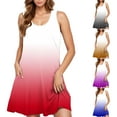 thumbnail image 1 of Ashirexll Robes d'Été pour Femmes, Robes Décontractées pour Femmes, Jupe Sans Manches à Col Rond Longueur Genou Imprimée Tendance Mode pour Dames, 1 of 5