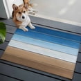 thumbnail image 4 of Blue Brown Bathroom Mat 2x3 FT, Non Slip Small Kitchen Mat, Vintage Farmhouse Gradient Wooden Grain Washable Soft Backed Front Door Throw Rug Non-Shedding Indoor Outdoor Doormat for Entryway Sink, 4 of 9