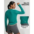 thumbnail image 5 of BALEAF Women's UPF 50+ Long Sleeve Sun Shirts Crop Rash Guard UV Workout Tops SPF Slim Fit Lightweight Athletic Hiking Green XL, 5 of 6