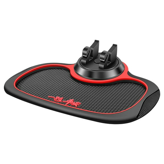 Herrnalise Multifunction Car Anti-Slip Mat Phone Holder,Rotatable Anti Skid Car Dashboard Pad with Temporary Parking Numbe,Universal Multifunction Car Dashboard Mat For Phones Sunglasses Keys,Red