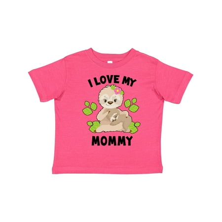 

Inktastic Cute Sloth I Love My Mommy with Green Leaves Gift Toddler Boy or Toddler Girl T-Shirt