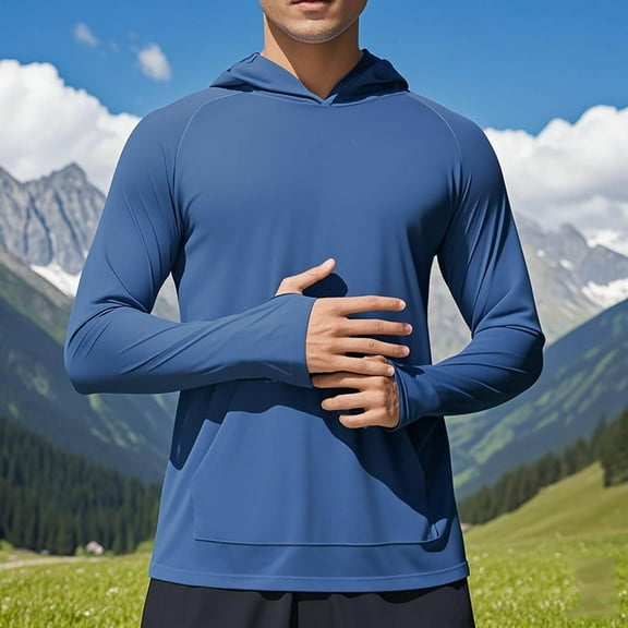 Njagoc3 Mens Long Sleeve Hoodie, Hooded Collar, Solid Color, Elegant and Unique, Breathable Fabric, Perfect for Travel and Casual Events