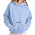 thumbnail image 4 of Women's Oversized Casual Hoodie, Long Sleeve Sweatshirt with Pockets, Sky Blue, 4 of 5