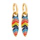 thumbnail image 5 of WILLBEST Pendientes Aretes De Estilo Étnico Con Esmalte De Gota De Aceite De Colores, Pendientes De Estrella De Cinco Puntas, Pendientes De Hojas Y Plumas Para Mujer, 5 of 5
