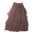 thumbnail image 4 of vigerkar Women's Tulle Skirt A-Line High Midi Length Elastic Waist Tutu Skirts Tiered Skirt (Khaki, XXL), 4 of 4