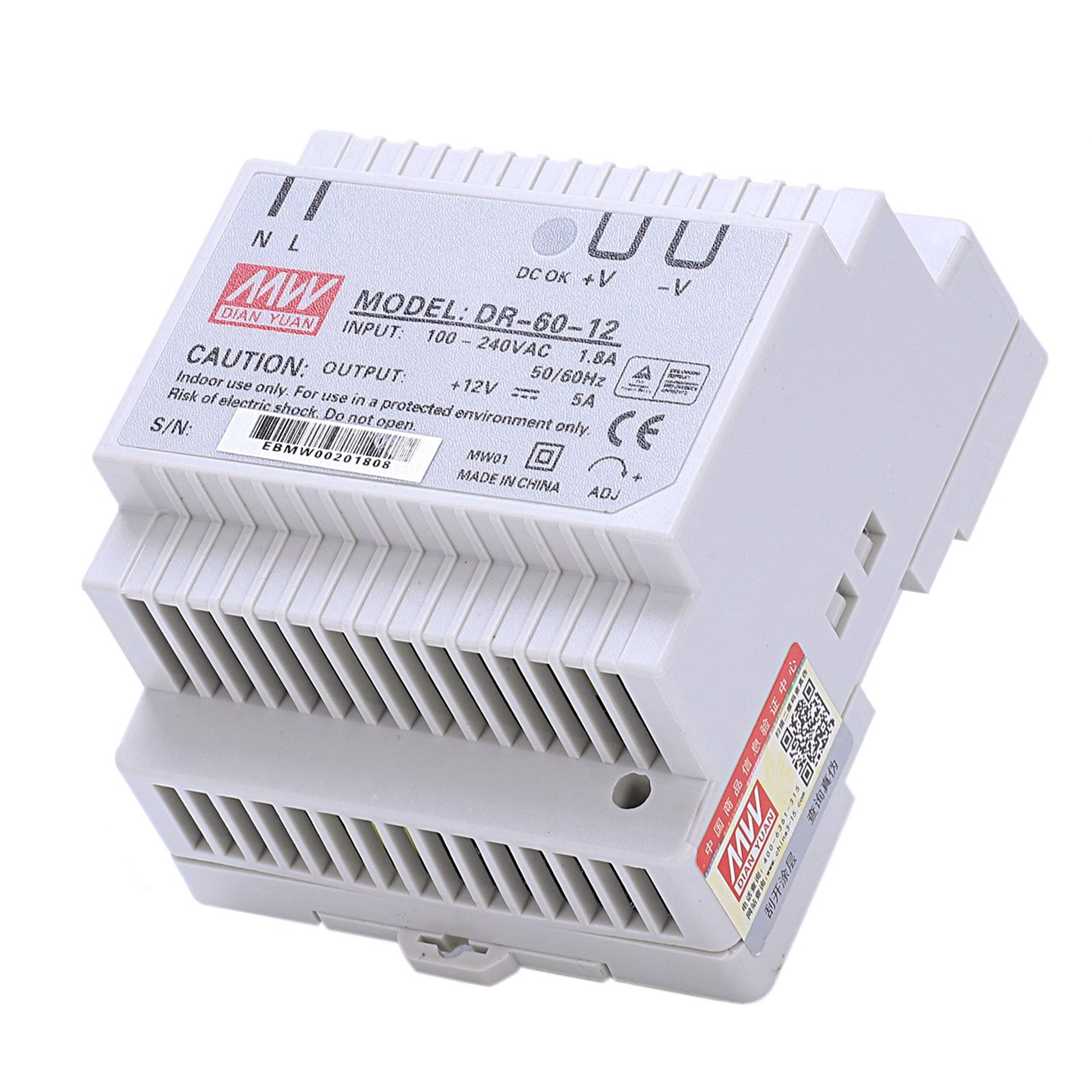4X Din Rail Power Supply 60W 12V Ac Dc Converter -60-12 Power Supply 12V 60W