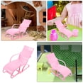 thumbnail image 6 of BESTYASH 2 Pcs Miniature Beach Chairs for Dolls, 6.68 Inch Plastic Lounge Furniture, Beach Accessories for Crafts, Suitable for 11.5 Inch Dolls, Pink, 6 of 8