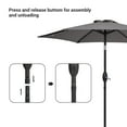 thumbnail image 3 of Sonerlic 7.5ft Round Outdoor Patio Shade Umbrella with Steel Frame for Yard, Garden,Poolside and Deck, Gray, 3 of 7