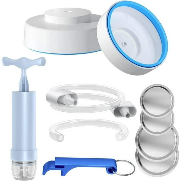 SUWU Jar Sealer Kit for FoodSaver Vacuum Sealer, Wide & Regular Mouth Mason Jars, Accessory Hose & Manual Pump