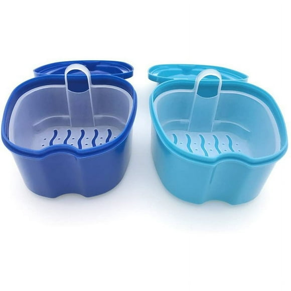 Denture Case, Denture Cup with Strainer, Denture Bath Box False Teeth Storage Box