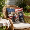 thumbnail image 5 of romoty 4th of July Patriotic Pillow Covers 18"x18", Individual Independence Day Kittens and Gnomes Throw Pillow Case, Square Decorative Cushion Cover for Home Sofa Couch Farmhouse Decor, 5 of 6