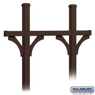 Deluxe Mailbox Post - Bridge Style for (5) Mailboxes - In-Ground Mounted - Bronze