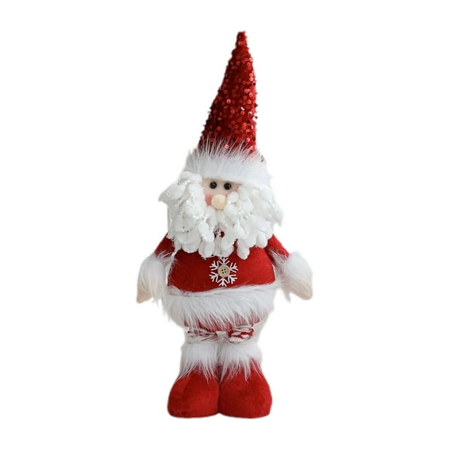 JJKBVCLO Santa And Snowman Stretchable Doll Knitted Standing Doll For Home Tabletop Festive Display
