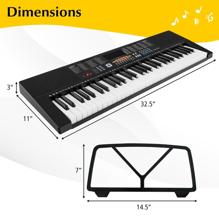 Gymax 61-Key Electronic Keyboard Piano w/ 300 Rhythms 300 Timbres