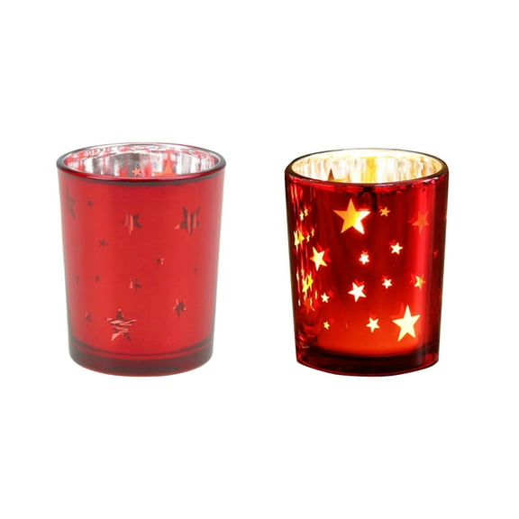 Uxgjfwu Glass Candlestick Holder Aromatic Candle Cup Holiday Gift for Candlelight Dinner Tabletop Christmas Decoration Home Decor